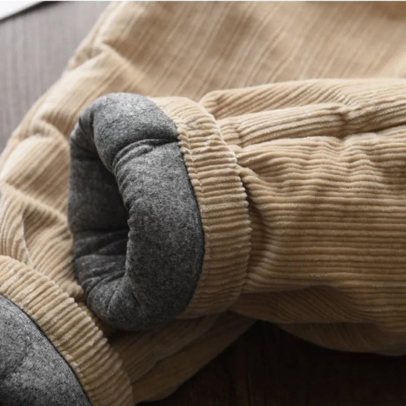Kids Ankle Length Solid Fleece Warm Cargo Pants Trousers childrensterritory