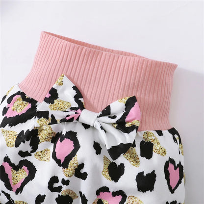 Baby Girls 2pcs Leopard Print Spring/Autumn Outfit Set