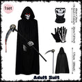 Halloween Death Black Cloak and Skeleton Costume Prop Set