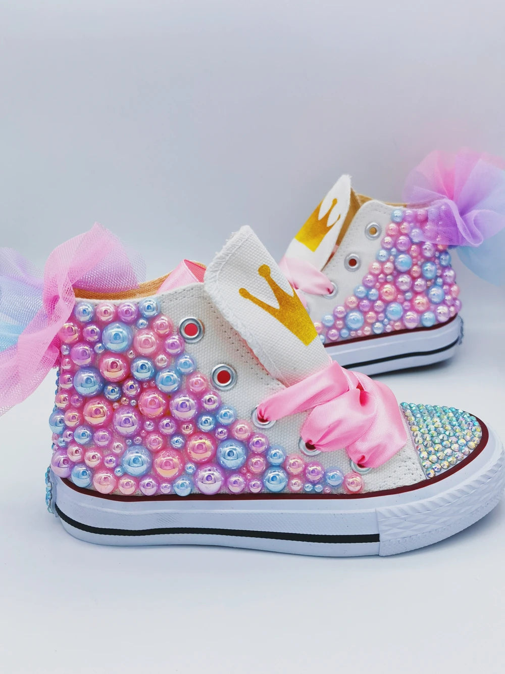 Bling Handmade Canvas Kids High sale Top Sneakers