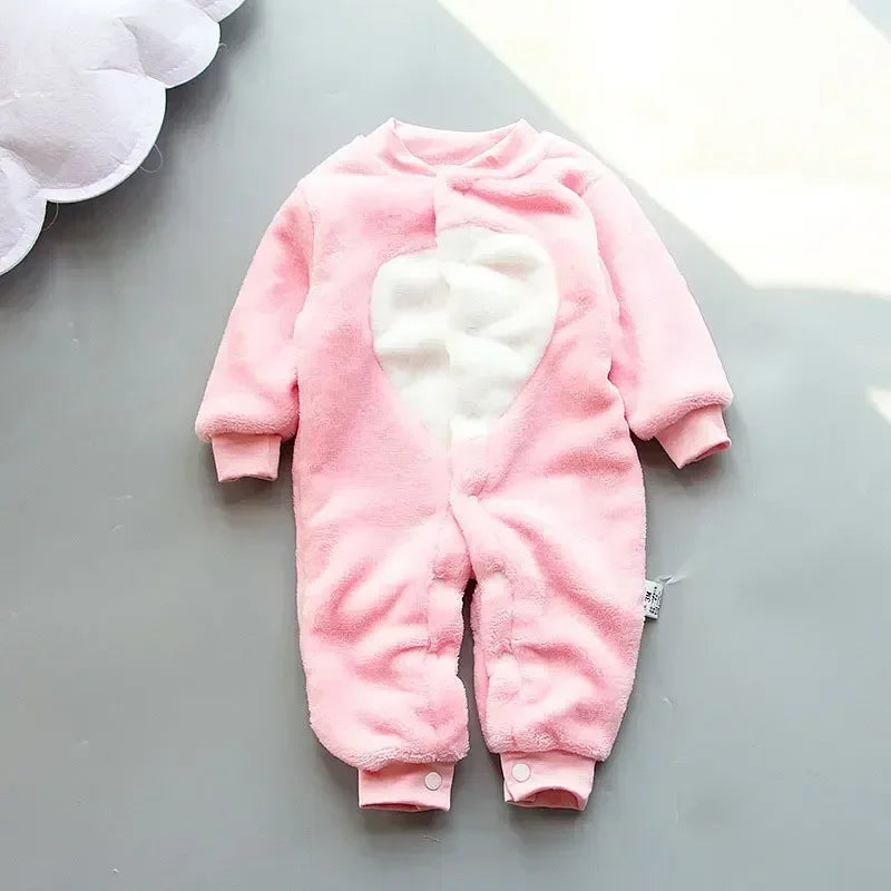 Soft Flannel Warm Printed Baby Romper for Winter