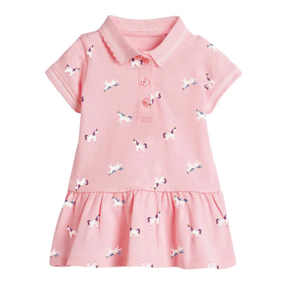 Little Girls Printed Lovely Soft Casual Summer Dresses childrensterritory