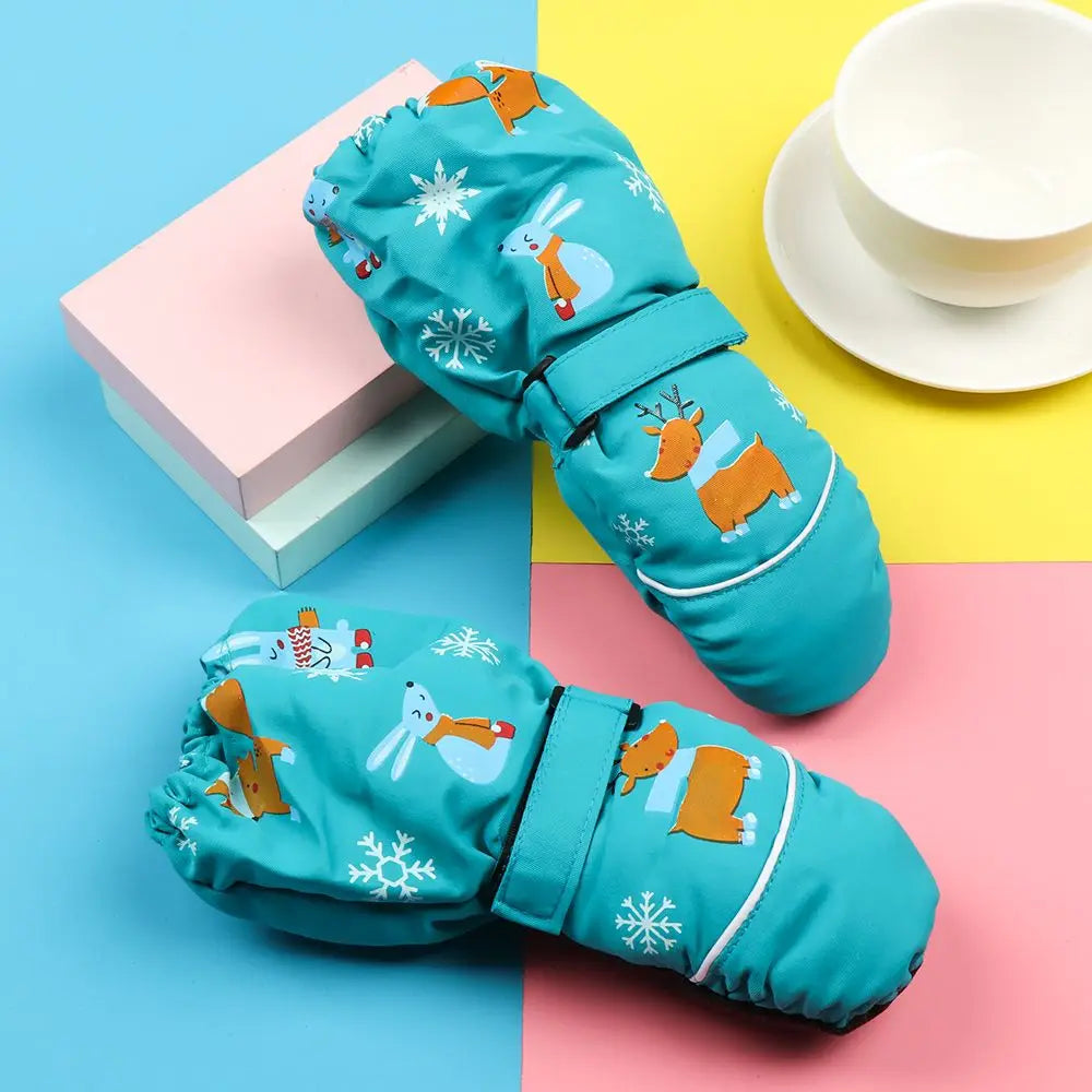 Cartoon Animal Design Children Thick Warm Ski Mitten