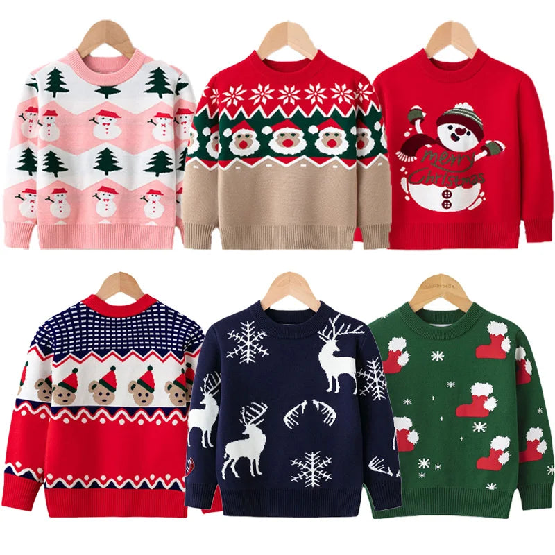 Kids Warm Knitted Christmas Party Sweaters childrensterritory