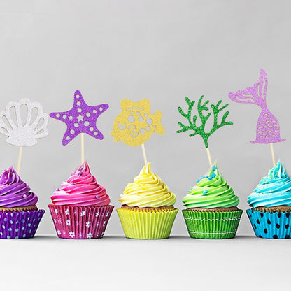 Mermaid Themed Cupcakes Toppers for Kids Party childrensterritory