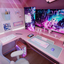 Gamer Desk with Headphone Hook, Cup Holder, and Monitor Stand childrensterritory