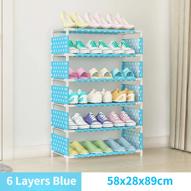 4/6/8-layer Shoe Organizer Stackable Canvas Rack for Home childrensterritory
