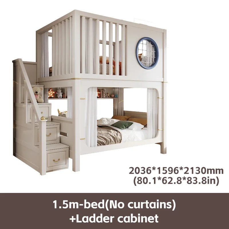 Solid Wooden Multifunctional Kids Bunk Beds with Ladder childrensterritory