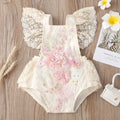 Baby Girls Cute Flower Lace Design Sleeveless Rompers childrensterritory