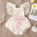 Baby Girls Cute Flower Lace Design Sleeveless Rompers childrensterritory
