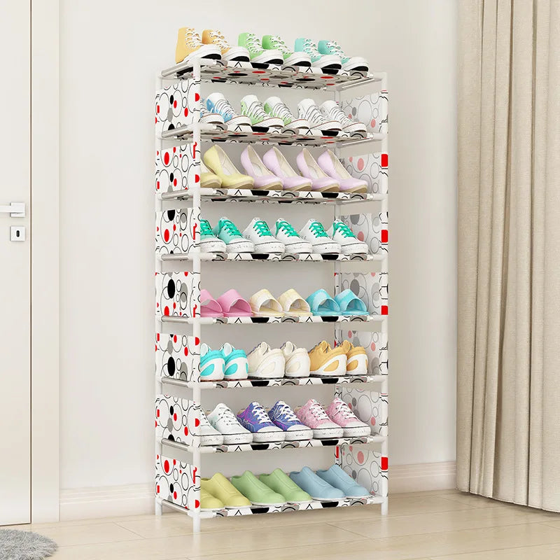 4/6/8-layer Shoe Organizer Stackable Canvas Rack for Home childrensterritory