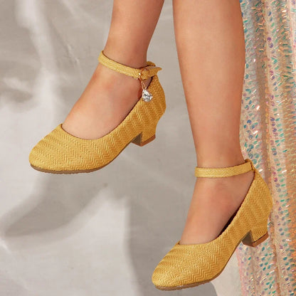 Elegant Ankle-strap Girls High Heels for Wedding Party childrensterritory