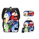 3Pcs Set Inside Cartoon Anime Prints Kids School Backpack Sets
