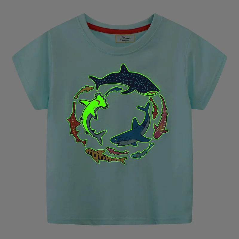 Kids Cartoon Printed Cotton Tees for Summer