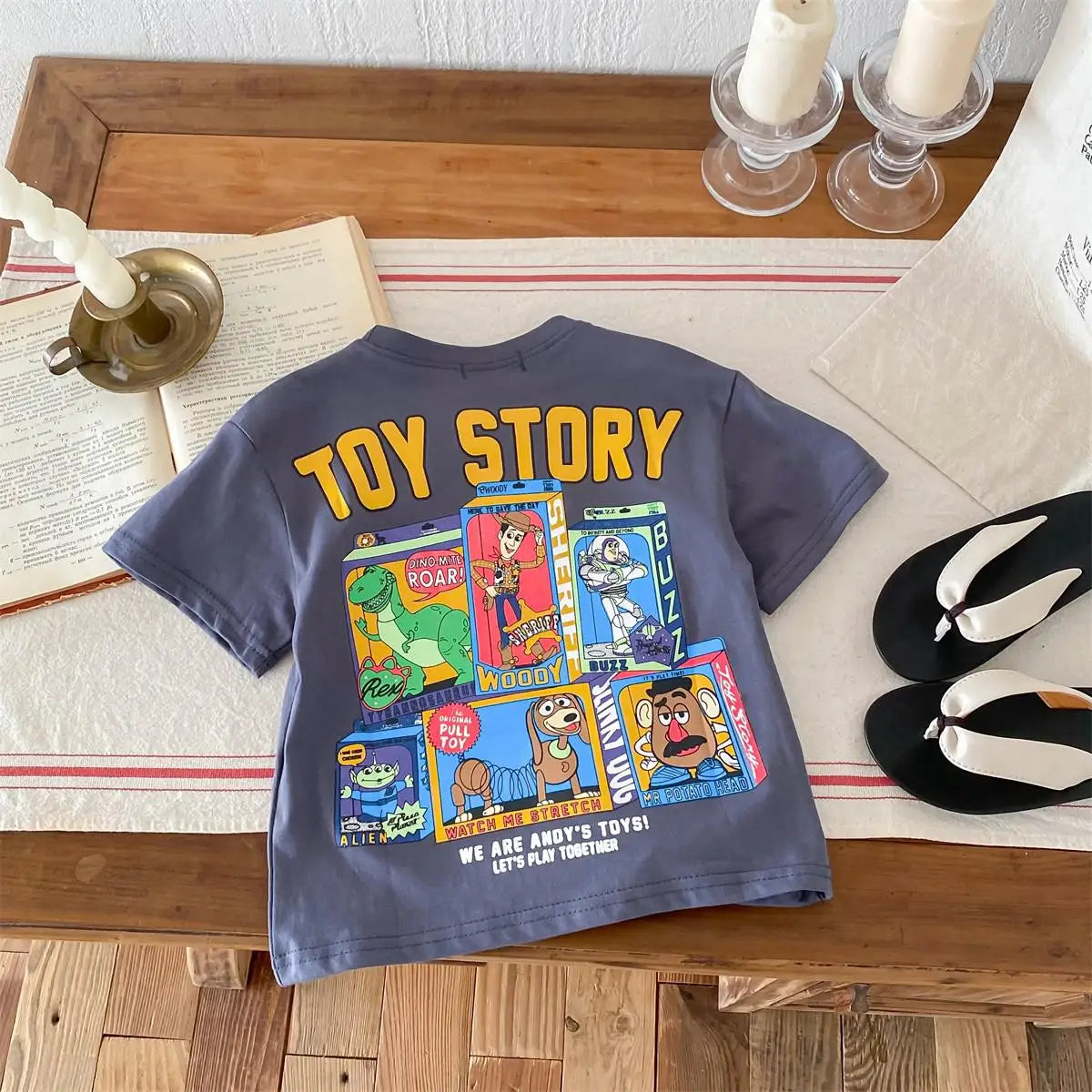 Little Boys Cartoon Print Short Sleeve Summer T-shirts