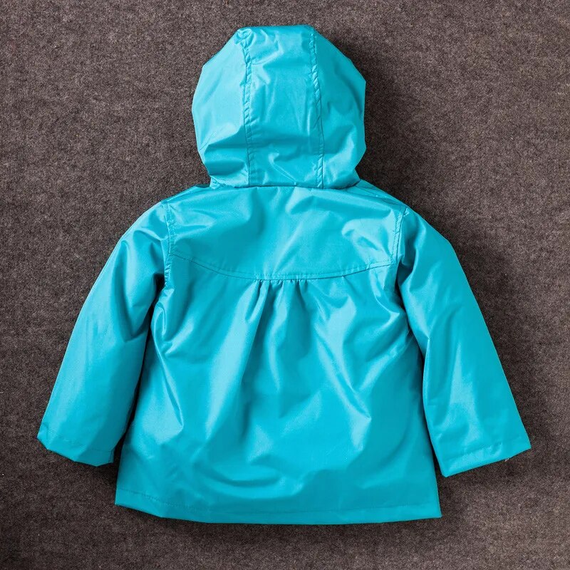 Long Sleeve Flower Print Waterproof Kids Hoodie Windcoat childrensterritory
