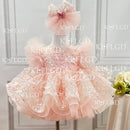Girls Long Sleeves Butterfly Design Fluffy Party Dresses childrensterritory