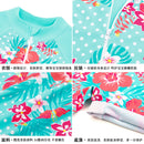 Unicorn and Floral Print Little Girls Zipper Swimsuits