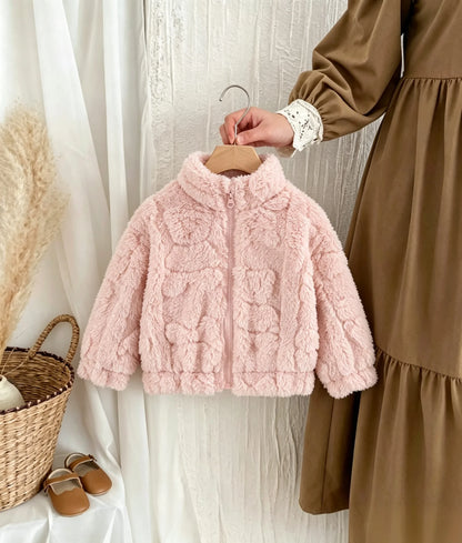 Baby Girls Cute Warm Fur Coat Winter Outerwear