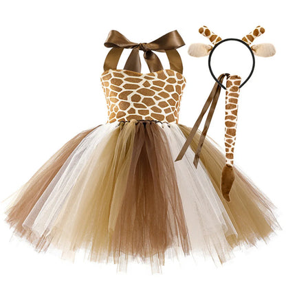 Kids Girls Little Cat Look Tutu Skirt Dresses for School Performance