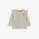 Round Neck Long Sleeves Cartoon Print Cotton Tops For Girls childrensterritory