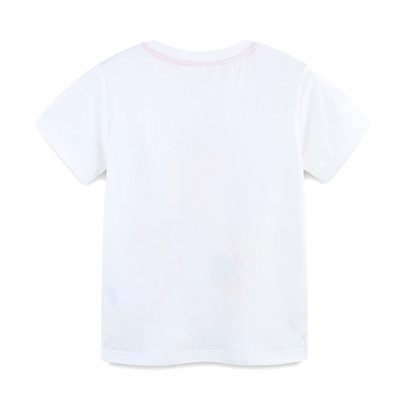 Girls Cartoon Print Casual Summer T-Shirts childrensterritory