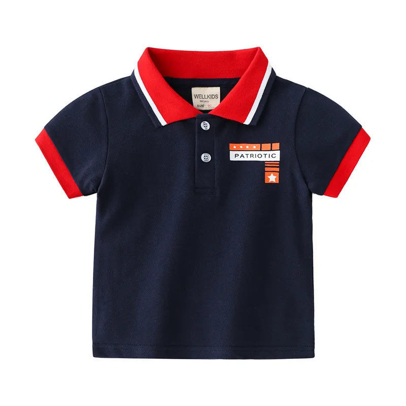 Kids Boys Formal Cotton Polo T-Shirts for Summer