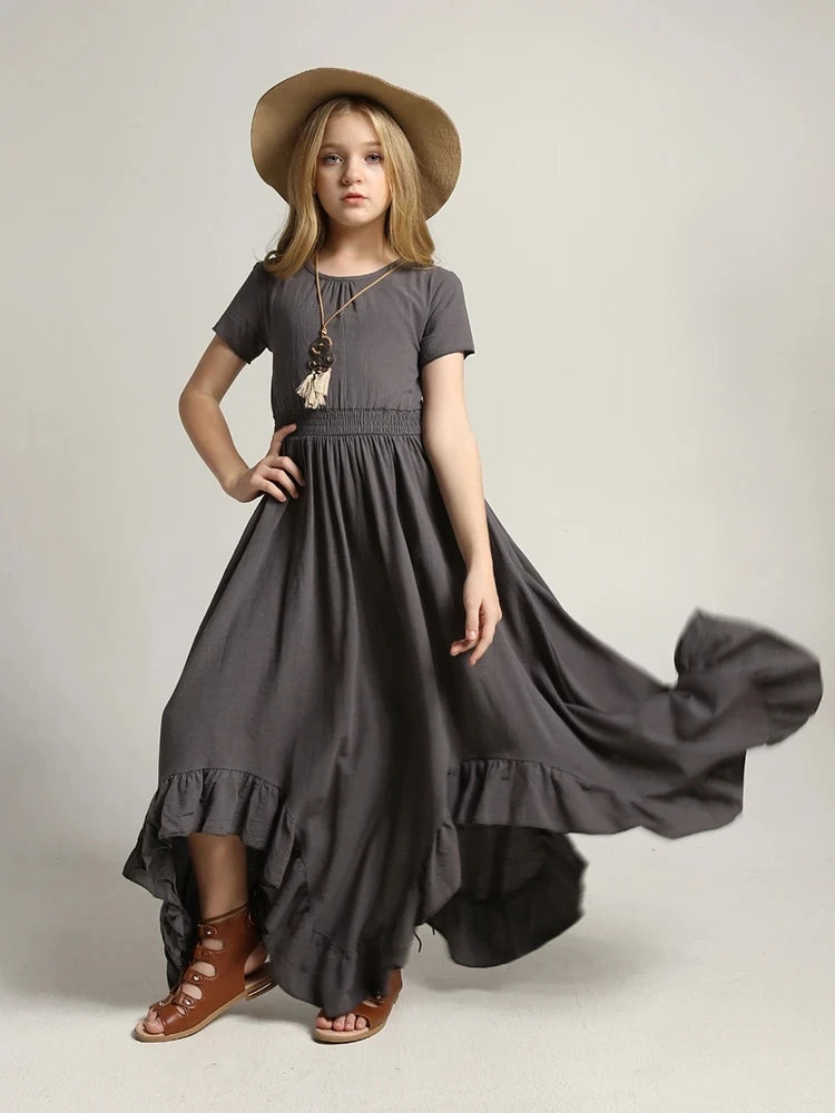 Girls Sleeveless Long Princess Dresses childrensterritory