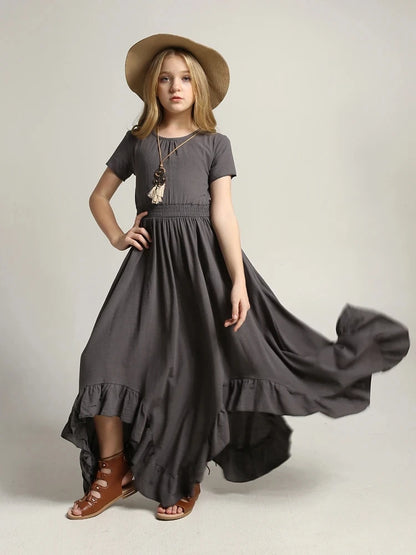 Girls Sleeveless Long Princess Dresses childrensterritory