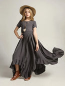 Girls Sleeveless Long Princess Dresses childrensterritory