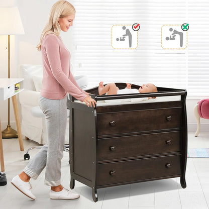 Baby/Infant  3 Drawer Diaper Changing Table w/ Safety Belt