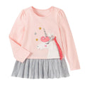 Long-Sleeved Sweetheart Lapel Collar Design Dresses for Girls childrensterritory