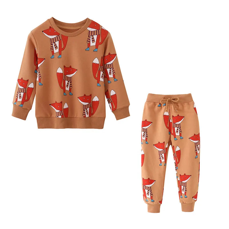 Animals and Flowers Print Kids Girls Clothing Sets childrensterritory