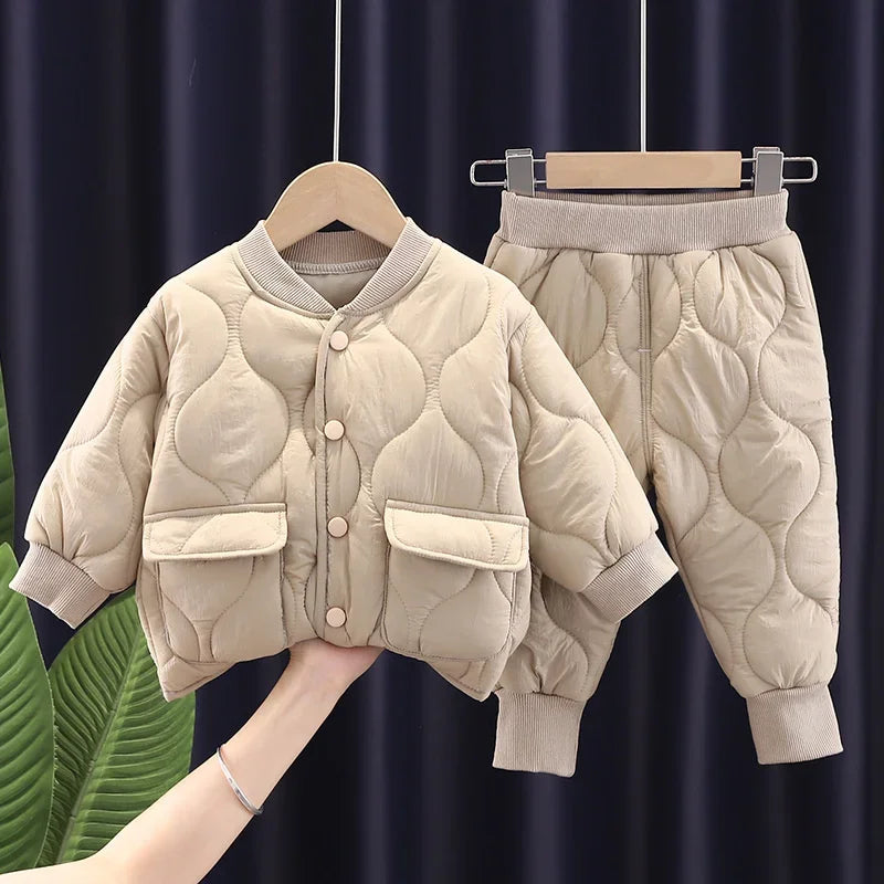 Kids’ Long-Sleeved Fluffy Warm Clothing Set childrensterritory