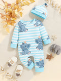 Baby Kids Cartoon Print Winter Bodysuit childrensterritory