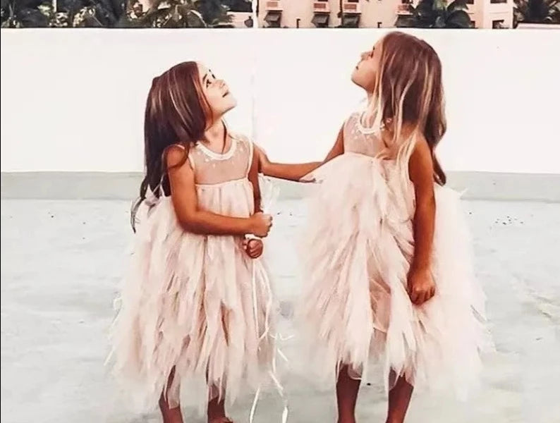 Kids Girls Sequins Tutu Layered Sleeveless Party Dress childrensterritory