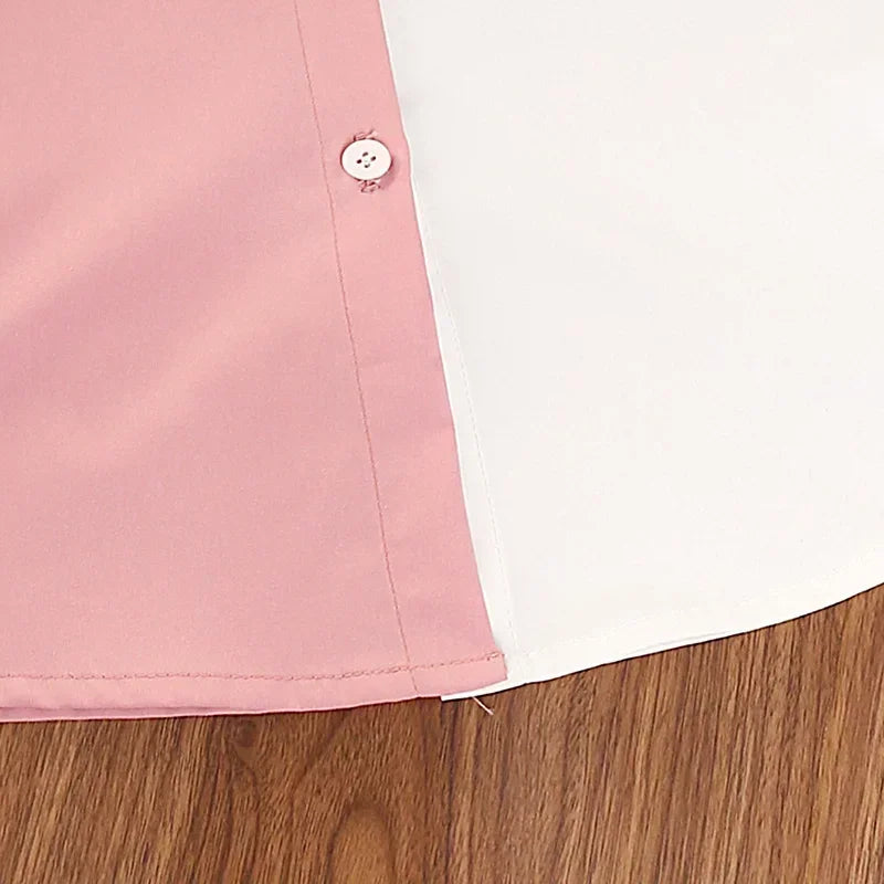 Lace-up A-line Patchwork Kids Girls Summer Dress