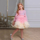 Glitter Sequin Puffy Tiered Tulle Princess Party Dress for Girls