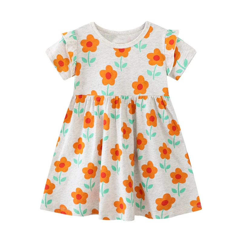 Kids Girls Floral Print Summer Holiday Dresses childrensterritory