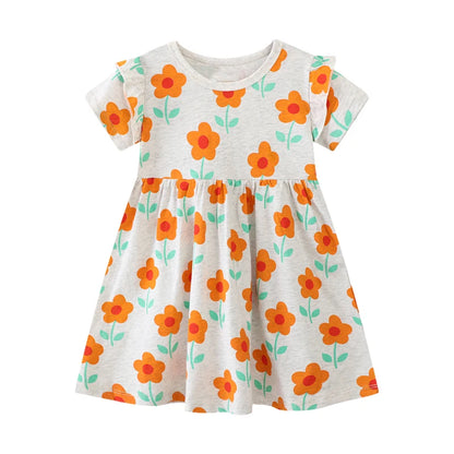 Kids Girls Floral Print Summer Holiday Dresses childrensterritory