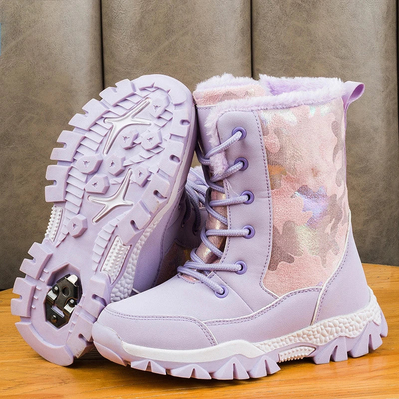 Elegant Waterproof Kids Girls Warm Snow Boots