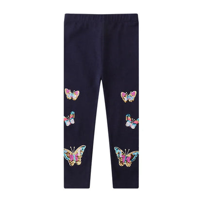 Animal Butterfly Sequin Straight Leggings for Girls childrensterritory