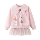 Kids Girls Cartoon Embroidery Applique Design Sweatshirts childrensterritory