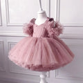 Pearl Mesh Design Tutu Christening Dress for Little Girls childrensterritory