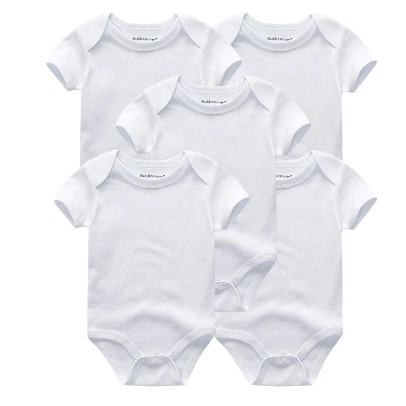 Short Sleeves Cartoon Print Soft Bodysuits For Baby Boys And Girls childrensterritory
