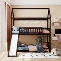 Slide-equipped Twin Over Twin Bunk Bed for Kids Bedroom childrensterritory