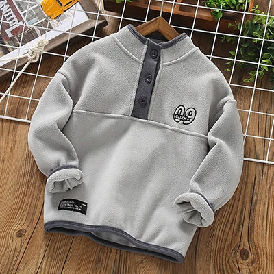 Stylish Long Sleeve Warm Fleece Sweatshirts for Boys