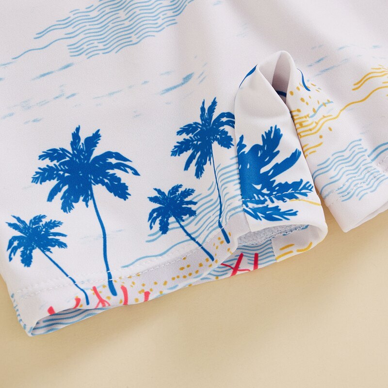 Baby/Kids Tree Print Short Sleeve Rashguard Swimsuit childrensterritory