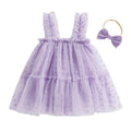 Baby Girls' Floral Print Summer Dress with Bow Headband