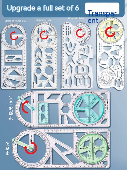 Multifunctional Rotatable Spirograph Ruler Stationery Set childrensterritory